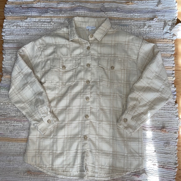 Baltic Born Women’s Off White Joanna Plaid Shacket / Button Up Top / Shirt - Picture 4 of 10